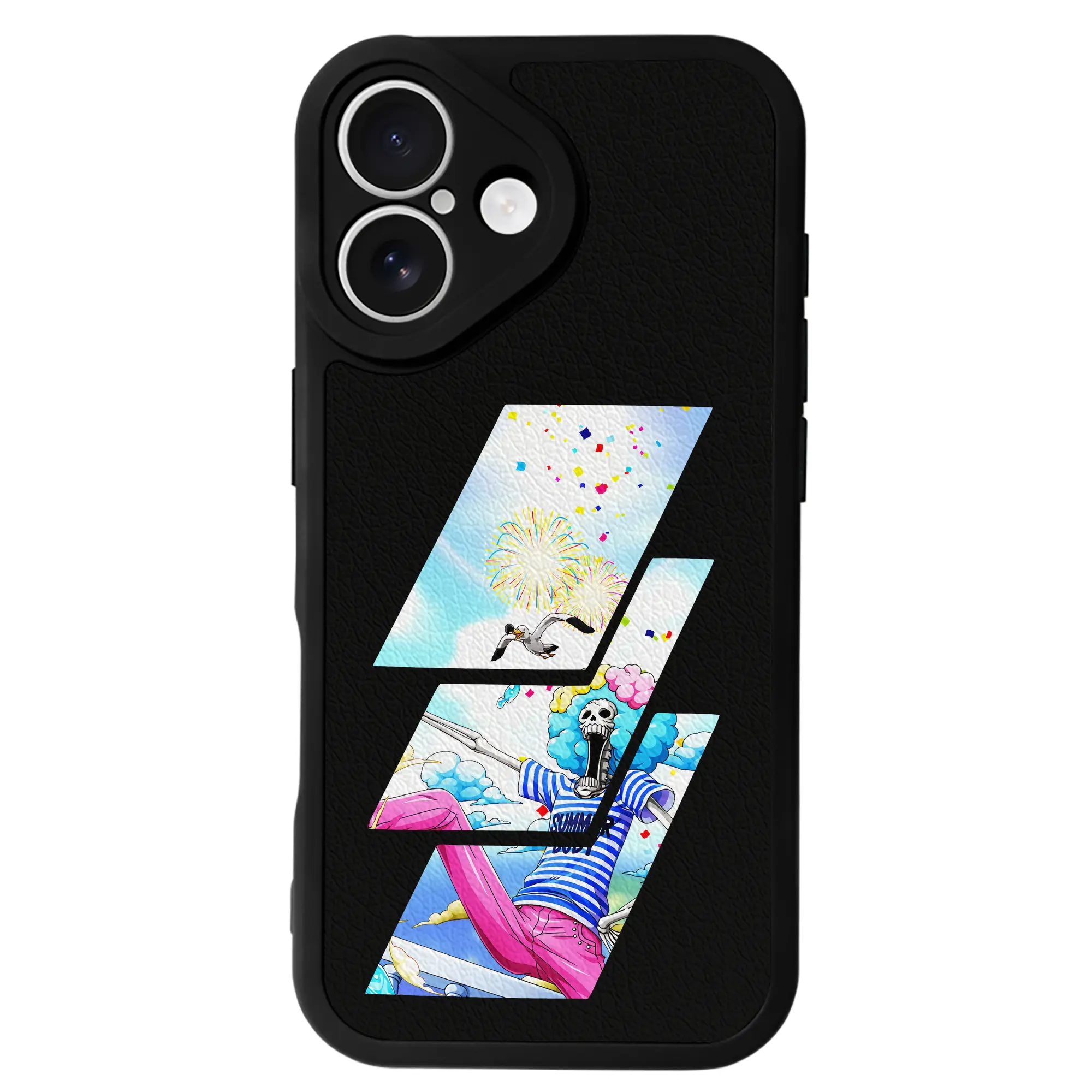 ワンピース グッズ ブルック - IPhone 16シリーズ対応 ・ シリコンスマホケース ・ レザー調 ・ 高精度フィット ・ 耐衝撃 ・ ワイヤレス充電対応 ・ 精密カット